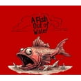 thumbnail image 4 of A Fish Out of Water Humor Adult Red Crew Neck Short Sleeve Tee-XXL, 4 of 4