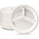 Photo 1 of 100% Compostable 10 inch Heavy-Duty Plates 3 Compartment [125 Pack]