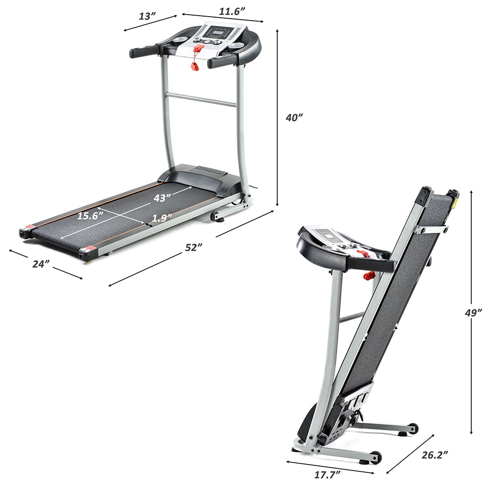 SEGMART Electric Foldable Treadmill, Electric Motorized Treadmill with MP3/Audio Auxiliary Port, 15.8'' Wide Tread Belt, 7.5 MPH Max Speed, Easy Assembly Running Machine for Home & Gym Cardio, S8507