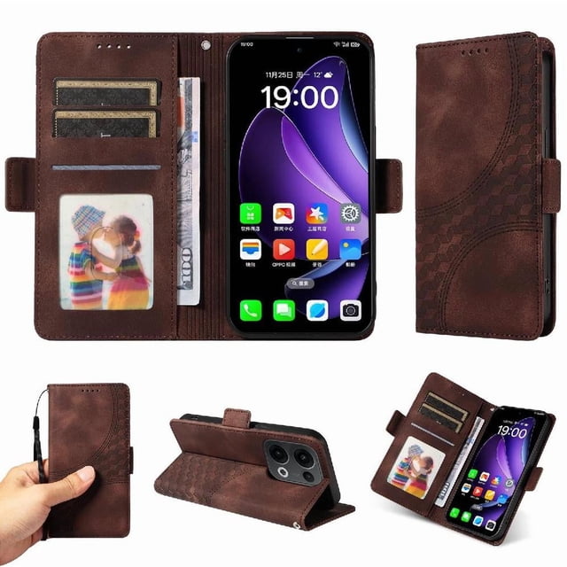Funda GANGXUN para OPPO Reno 14 5G con diseño acolchado elegante, cuero PU, protección total y ajuste preciso