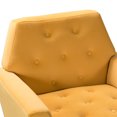 thumbnail image 5 of Velvet Accent Chair, Modern Button Tufted Upholstered Single Sofa Chair Armchair with Adjustable Golden Metal Legs and Padded Cushion, Comfy Lounge Chair with Armrest for Living Room Bedroom, Mustard, 5 of 7