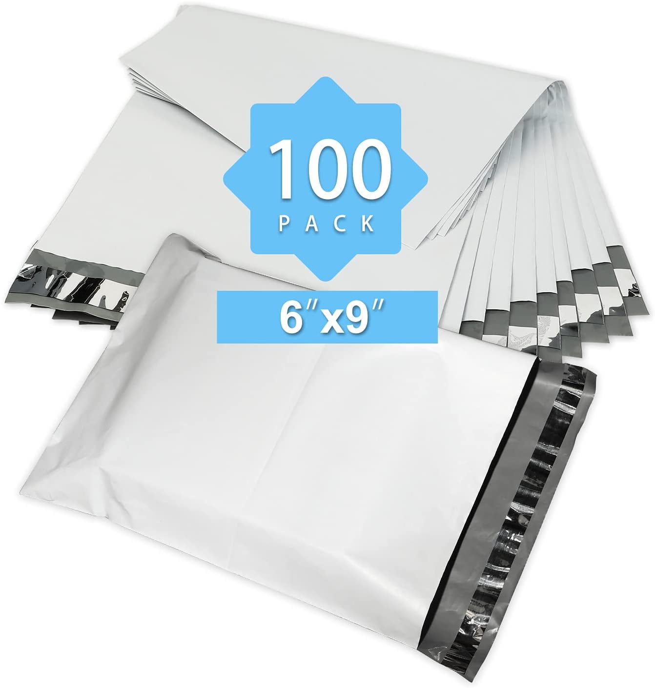 Reliable Mailer 6x9 Inch 100Pcs White Poly Mailers Bulk Envelopes