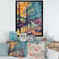 thumbnail image 3 of Designart 'Landscape With Autumn Forest Sunset River' Traditional Framed Art Print, 3 of 4