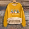 thumbnail image 6 of SYMOID Womens Yellow Cropped Hem Plush Fleece Lined Christmas Sweatshirt - Relaxed Fit Festive Holiday Print Winter Pullover (M-XXXL),Size 3XL, 6 of 6