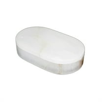 BIDK Home Medium Alabaster Oval Accent Box - 7" - White