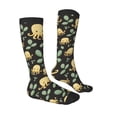 thumbnail image 4 of Lsque Octopuses And Leaves Printed Crew Socks Men's Women's LightWeight Thin Casual Calf Socks ,Knee High Socks,Cotton Socks, 4 of 9