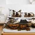 thumbnail image 6 of Twin XL Size Fitted Sheet Set - Halloween 2 Piece Bedding Sets 16" Deep Pocket Fitted Sheet with 1 Pillowcases, Horror Skull Cat Cute Ghost Pumpkins Brushed Microfiber Hotel Luxury Bed Sheets, 6 of 9