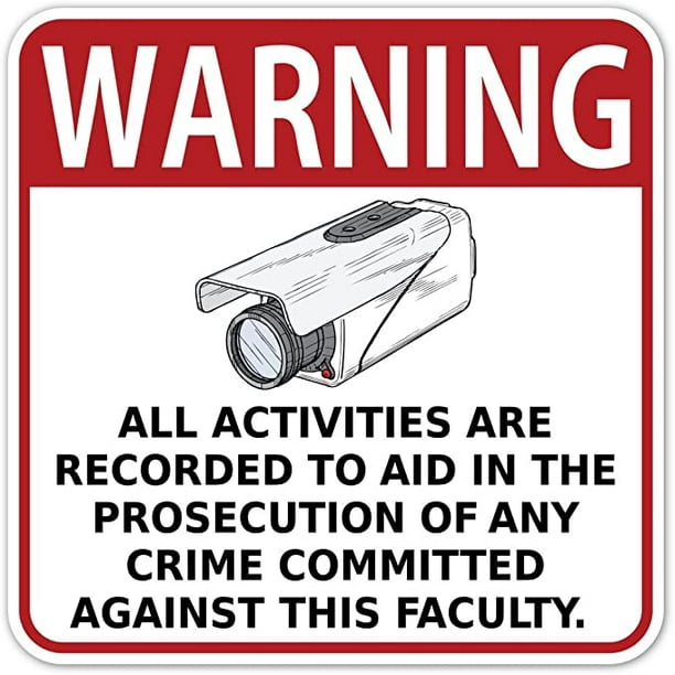 (Pack of 5 Stickers) Warning Sign All Activities are Recorded