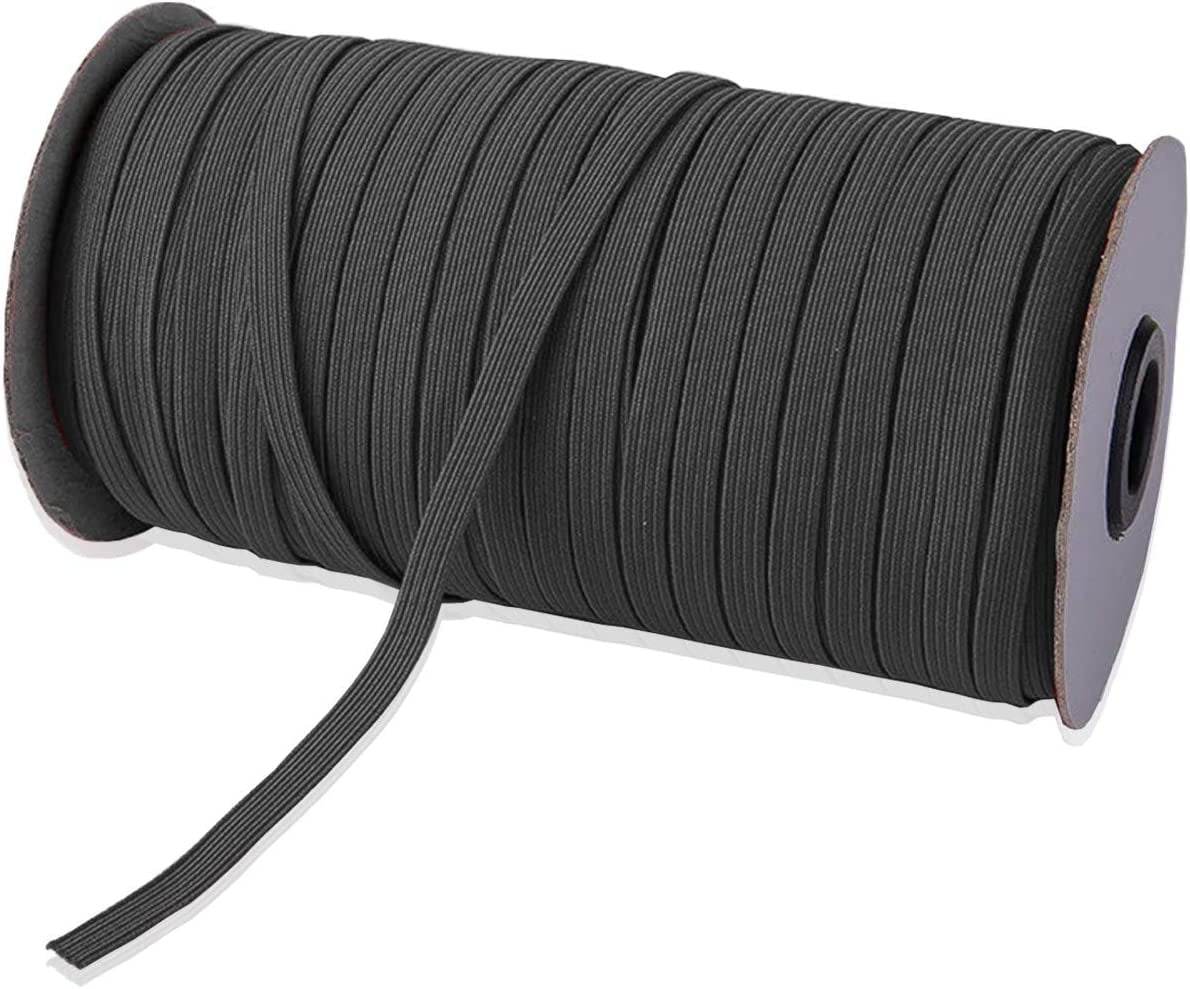 1 Roll of Rubber Bands Clothes Stretch Elastic Band Sewing Band Elastic Cord for DIY, Black