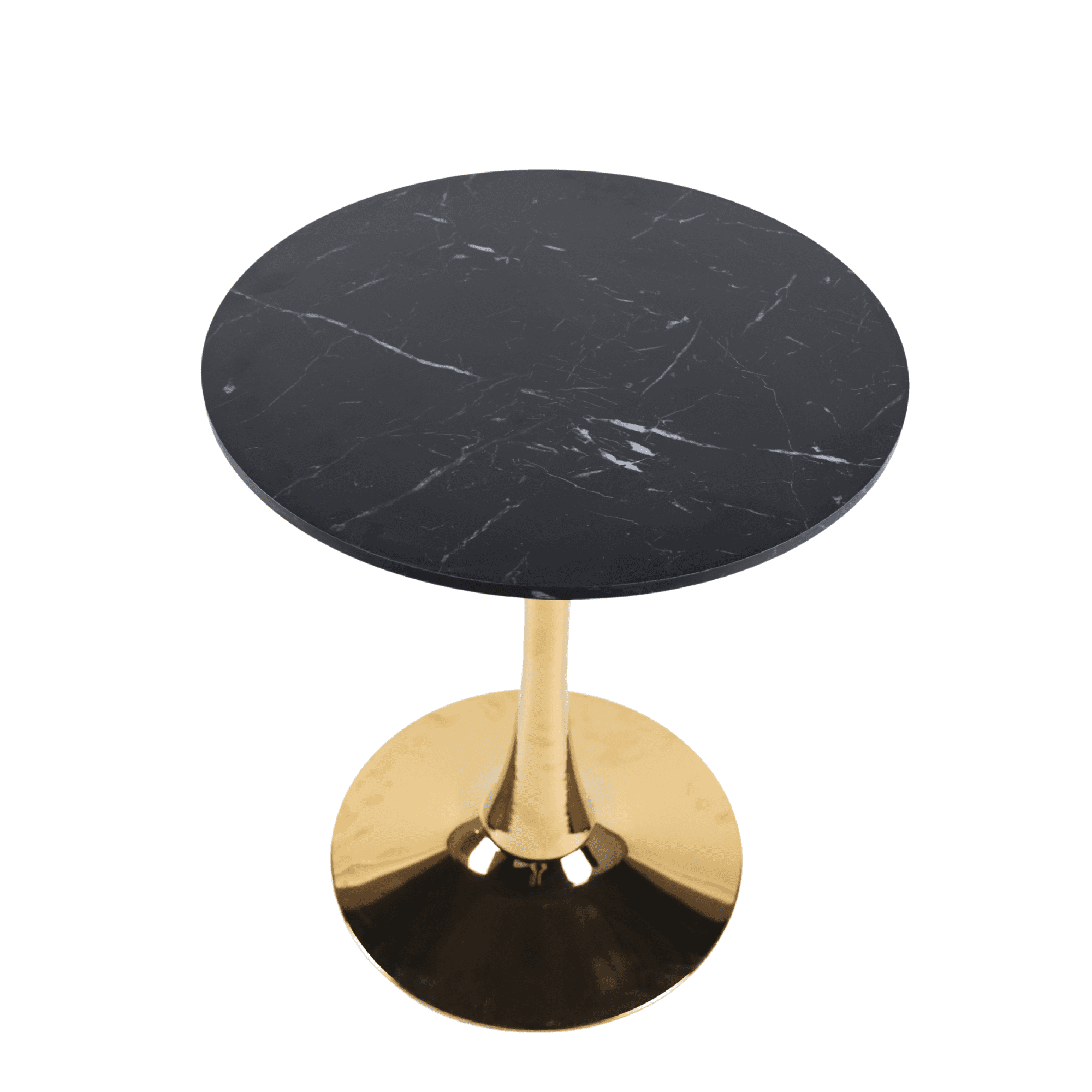 Euroco 23.6" Round Dinning Table for 2-4,Modern Kitchen Table with Metal Pedestal Base & Tulip Design for Dining, Tea & Lounge,Black