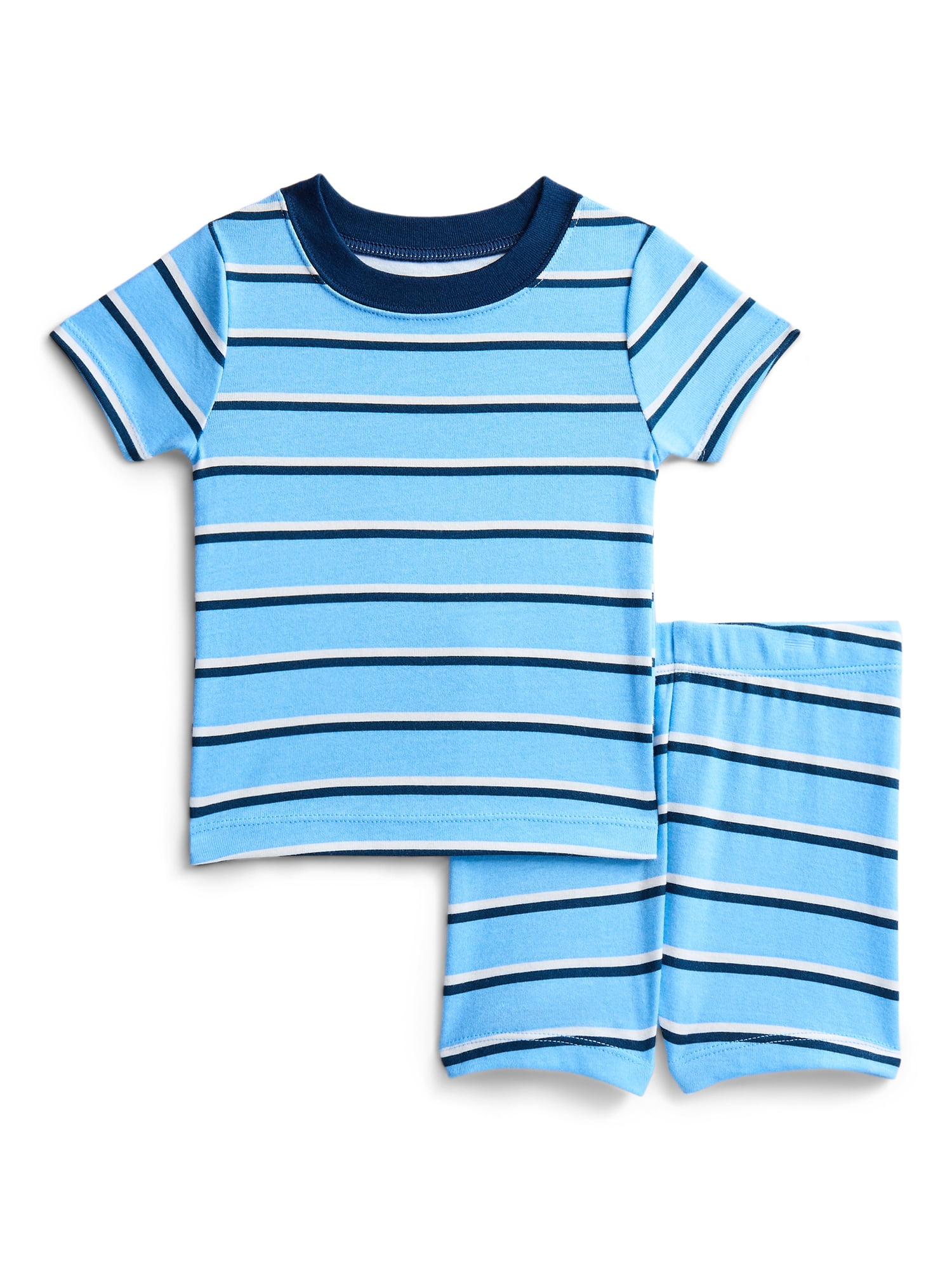 Wonder Nation Toddler Boys Short Sleeve Tee and Shorts Cotton Tight Fit Pajama Set, 4-Piece, Sizes 12M-5T