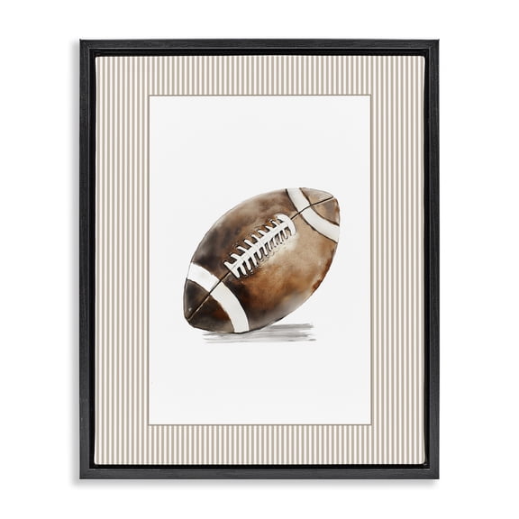Stupell Industries Contemporary Vintage Sports Football Black Floating Frame Canvas Art, 17 x 21, by Christine Simpson Art