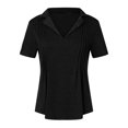 thumbnail image 5 of Cathalem Women's Oversize Workout Crop Tops Print Short Sleeve Tops,Black S, 5 of 5