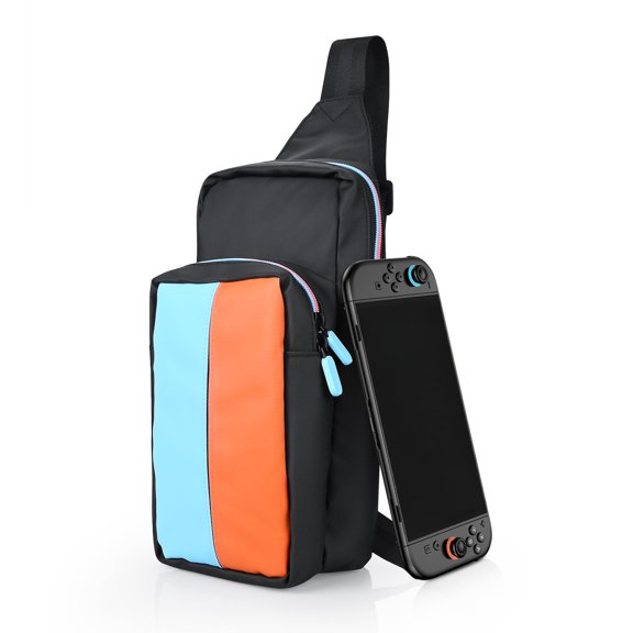 MMOBIEL Travel Crossbody Bag for Nintendo Switch 2 Sling Case Blue Orange