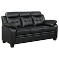 thumbnail image 3 of Finley 2-piece Upholstered Padded Arm Tufted Sofa Set Black, 3 of 12