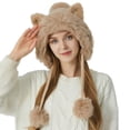 thumbnail image 1 of Women's Knit Hat with Cat Ears Fashionable Winter Wool Hat for Warmth and Style, 1 of 4