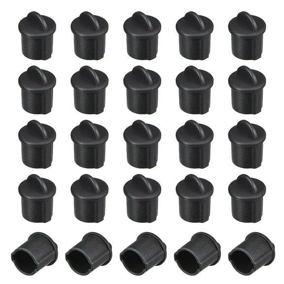 Silicone BNC Anti-Dust Stopper Cap Cover for Female Jack Black 20 pcs