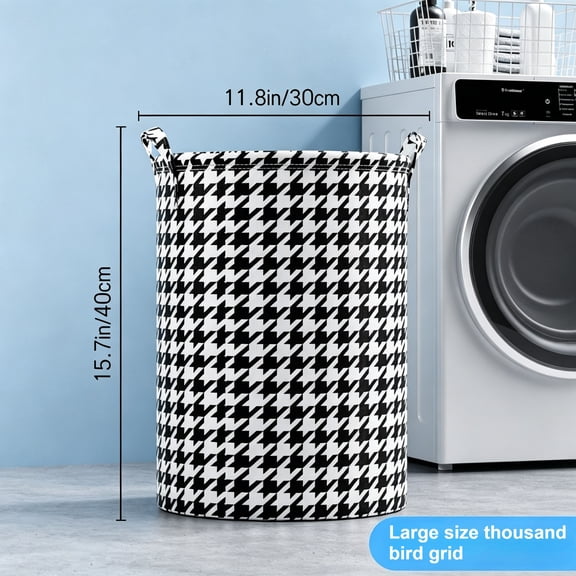 Collapsible Laundry Hamper with Handles, Large Foldable Storage Basket Bin for Kids Room, Clothes Hamper Toy Organizer, Racing Flag - Waterproof Canvas