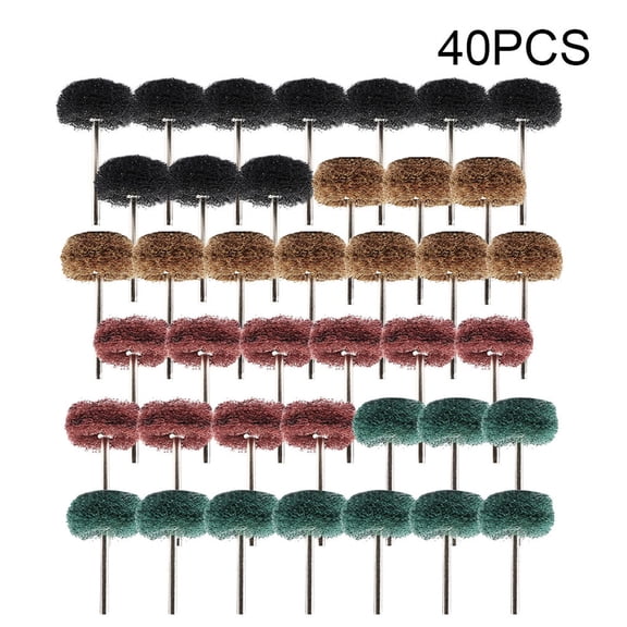 Harupink 40PCS 1inch 25mm Abrasive Buffing Polishing Wheel Kit Dremel Scotch Mixed Sets