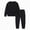 H268-Black, variant on TOWED22 Baby Boy Fall Winter Clothes Solid Color Sweatshirt Shirt Pants Toddler Infant 2 Piece Outfit