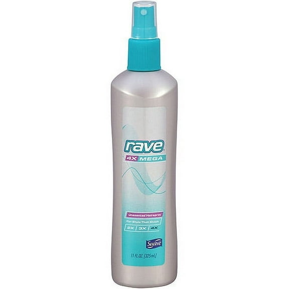 Rave 4X Mega Unscented Hairspray, 11 oz