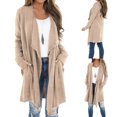 thumbnail image 2 of Chaqueta de felpa con bolsillo de manga larga suelta para mujer, informal, a la moda Fridja BV0+2254, 2 of 9