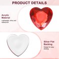 thumbnail image 2 of Paquete de 25 Strass en Forma de Corazón, Pegatinas de Strass de Acrílico de 20mm para Manualidades/Pintura/Joyería, Gemas Plásticas de Respaldo Plano [Rojo], 2 of 6