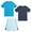 Blue Grotto Navy, variant on Boys Activewear Set with Performance Mesh Jersey Tees and Athletic Gym Shorts 3 Piece Outfit