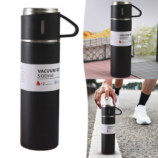 Frasco Botella Aislada Al 500 Ml Con 3 Tazas para Regalar