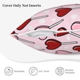 thumbnail image 5 of DouZhe Velvet Decorative Throw Pillow Covers Set of 2, Soft Square Cushion Cover with Invisible Zipper Red Pink lollipop Hearts Printing, 20"x20", 5 of 7