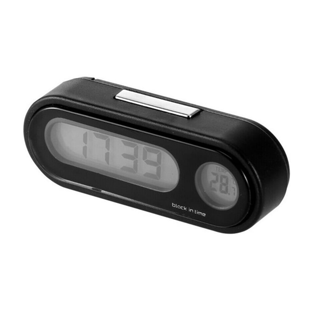 LCD Screen Clock Thermometer Car Auto Digital LED Electronic Time Watch with Backlight Vehicle