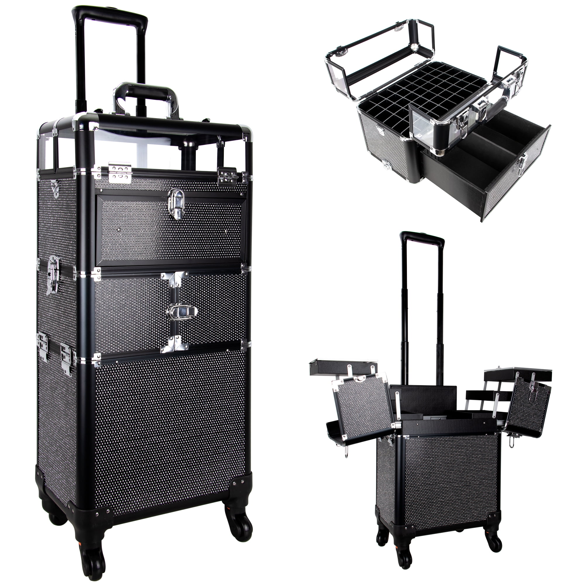 Professional Artist Rolling Train Makeup Case Organizer Cosmetics