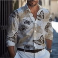 thumbnail image 1 of Camisa de hombre de moda de lujo para fiesta, informal, baile callejero, al aire libre, mariposa, rosa, nuevo estilo, oferta especial, suave y cómoda, talla grande, 1 of 6