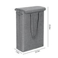 thumbnail image 3 of Tall Thin Laundry Basket with Lid & Handles | 45L Narrow Dirty Clothes Hamper with Lining | Space-Saving Storage for Bathroom Bedroom Dorm Organization, 3 of 7
