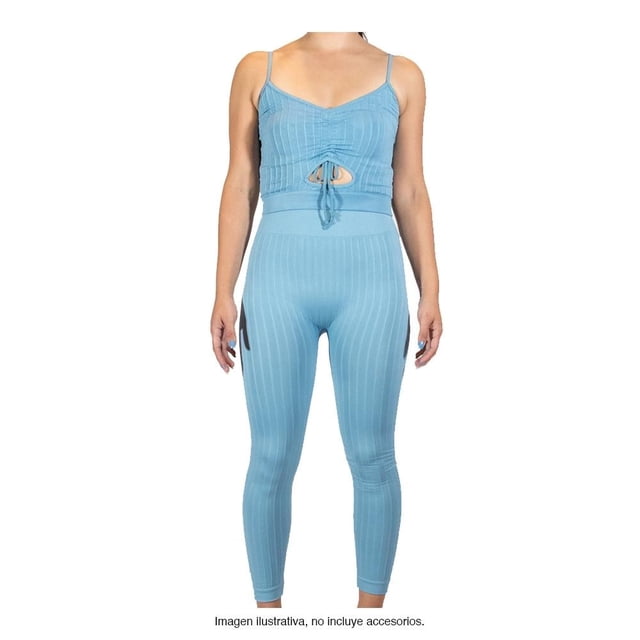 Conjunto Deportivo Fit Pants Co. Talla XCH/CH de 3 Piezas Sin Push Up Azul