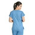 thumbnail image 2 of grey's anatomy signature women's junior fit 3 pocket mock wrap scrub top, ceil, 4x-large, 2 of 2