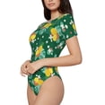 thumbnail image 2 of Naloa Tropical Fruit Women's Short-Sleeved Onesie, One-Piece Swimsuit for Parties, dates, clubs - Large, 2 of 9