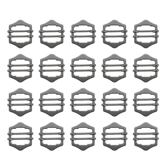 Uxcell 0.8 Inch Vest Buckles, 20 Pcs Metal Slide Adjuster Clasp for Suit Belt Bags Cloth, Black