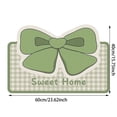 thumbnail image 3 of Green Grid Arched Bathroom Floor Mat Highly Absorbent Soft Non- Quick Drying Shower Carpet, 3 of 7