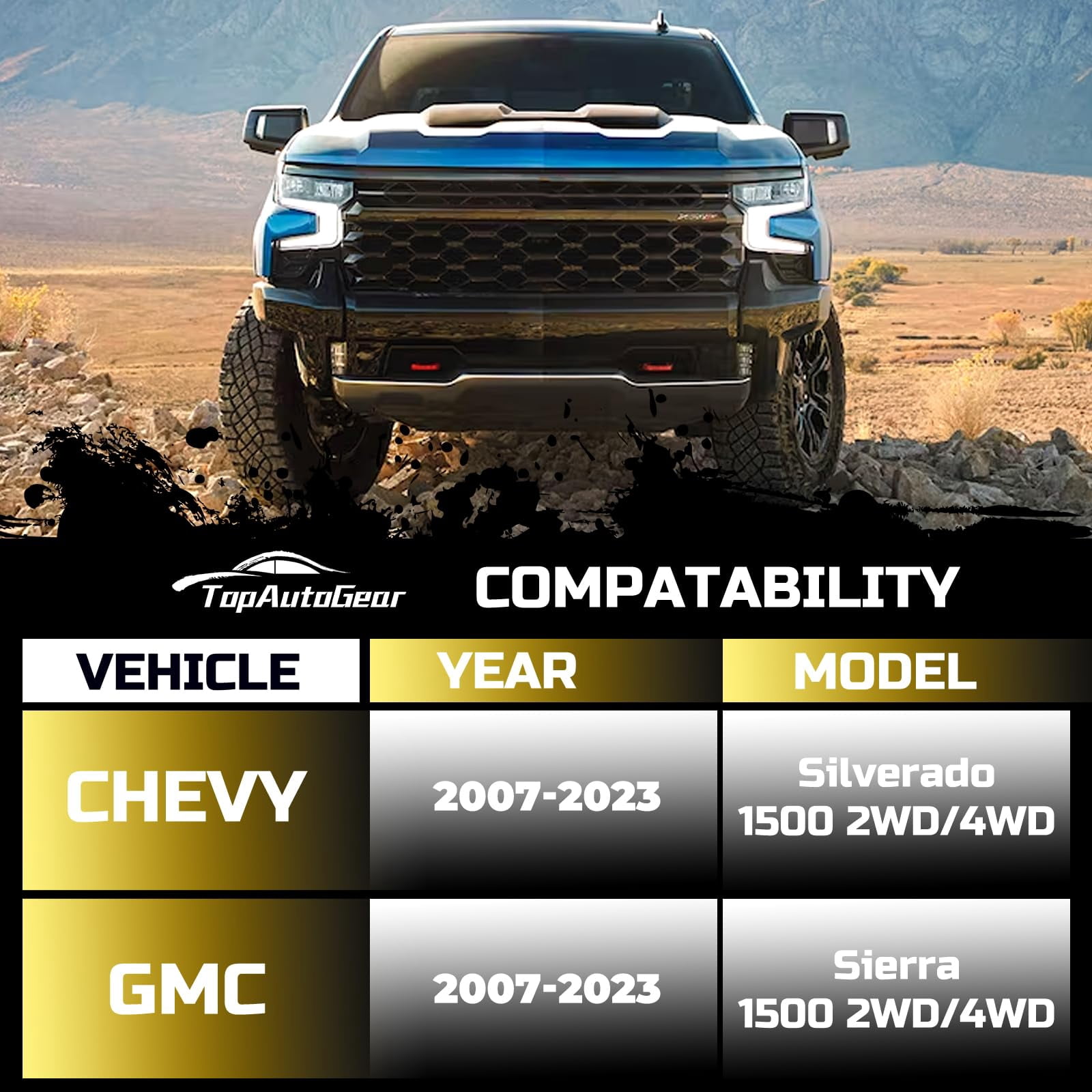 2" Leveling Kit Compatible with 2007-2024 Chevy Silverado 1500 Avalanche Suburban Tahoe | GMC Sierra Yukon XL1500