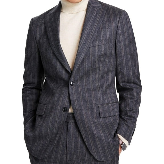 Tallia Mens Slim Fit Stretch Two Button Blazer Jacket, Grey, 48 Regular