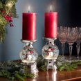 thumbnail image 2 of Haute Decor Snowburst Christmas Snowman Snow Globe Candle Holder w/ 3 LEDs, 2 of 2