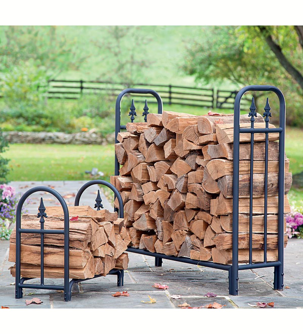 Plow Hearth Small Decorative Heavy Duty Steel Fireplace Wood Rack Log Rack Walmart