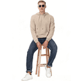thumbnail image 4 of Taigaofy Men's Geometric Texture Hoodie with Pocket, Skin-Friendly Long Sleeve Casual Pullover, Perfect Valentine's Day Gift for Him Off White 2XL, 4 of 7