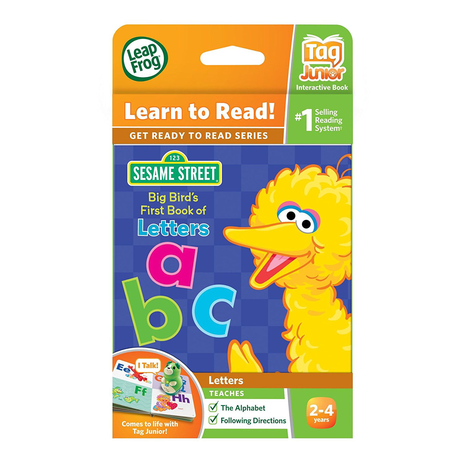 LeapFrog Leap Reader Junior Sesame Street Big Bird's 1st Book of Letters for sale online 