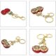 thumbnail image 5 of 1 llavero de cereza con diamantes de imitación, fruta brillante, cereza con hojas., 5 of 5