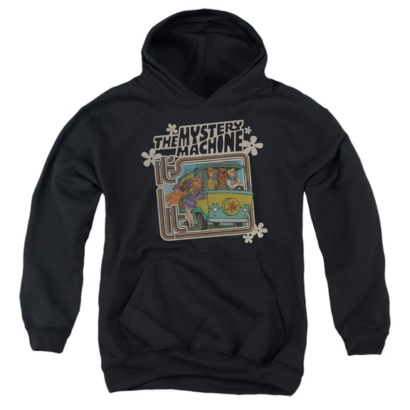 Scooby Doo! It'S Lit Kids Pull-Over Hoodie (Small) for Youth Boys and Girls, Black