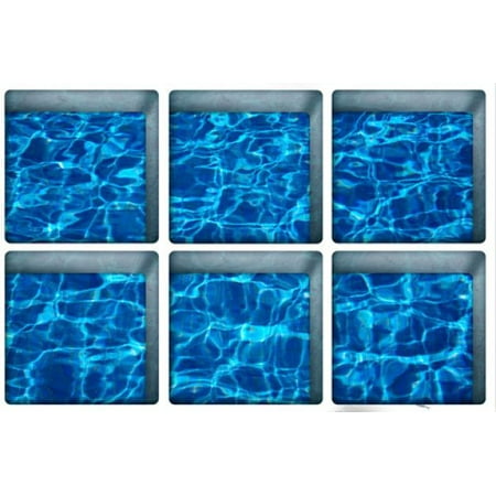 Mallroom6pcs 13x13cm Water Shadow Pattern 3D Anti Slip Waterproof Bathtub