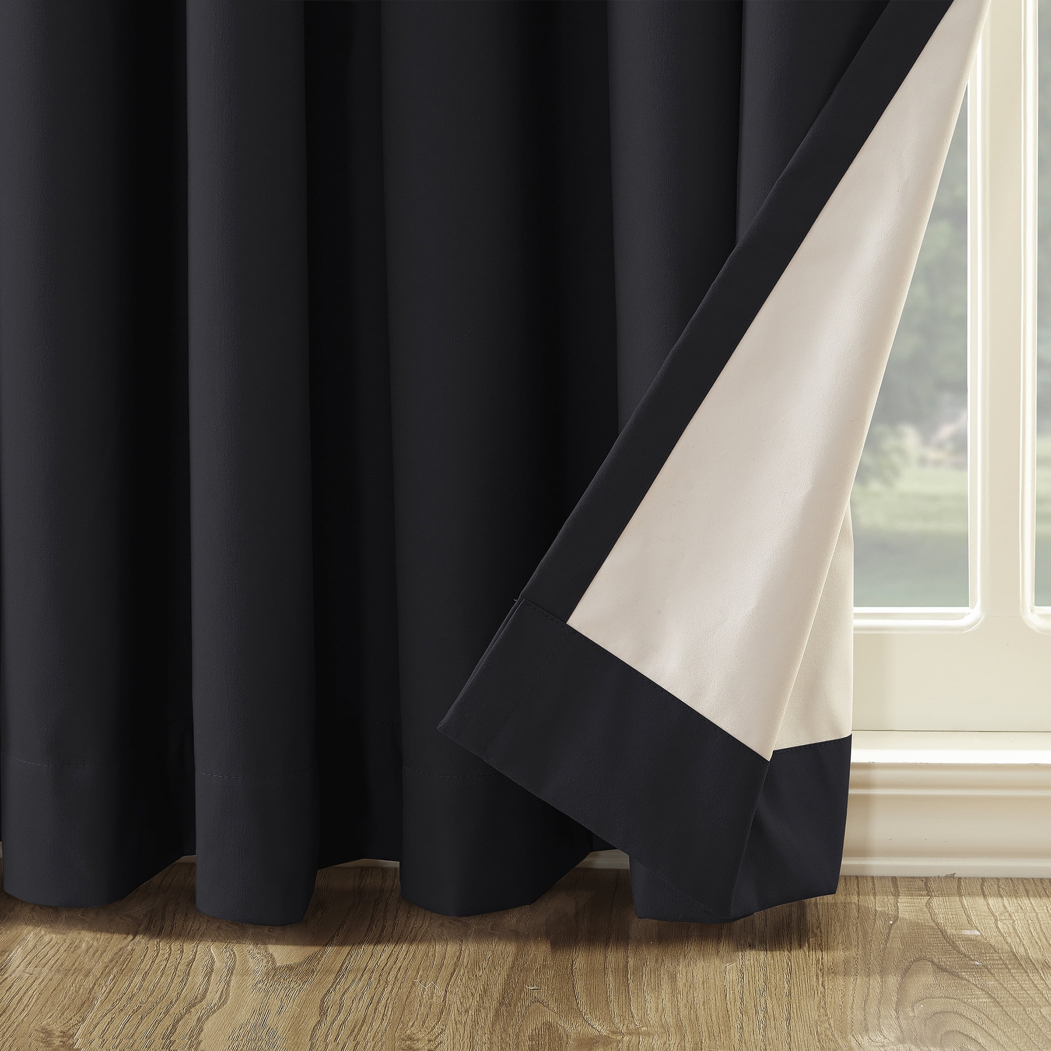 Mainstays Thermal Lined Room Darkening Sliding Glass Door Grommet Curtain Panel, 100" x 84", Black