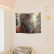 Kdxio Mystic Fox With Halo Wall Hanging Tapestries Banner For Bedroom College Dorm Home Living Room Party Decor 29X37 In